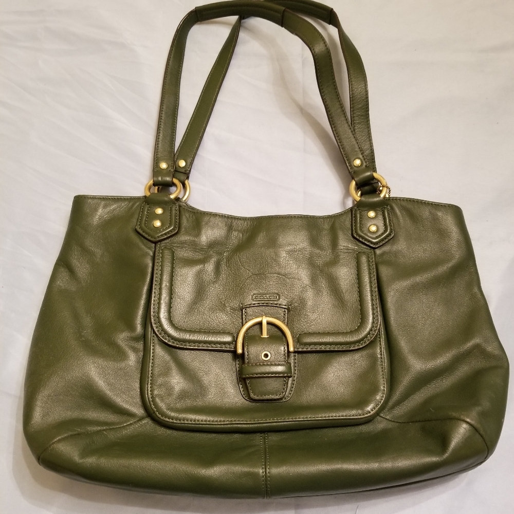 Coach Campbell Satchel purse Hunter Green